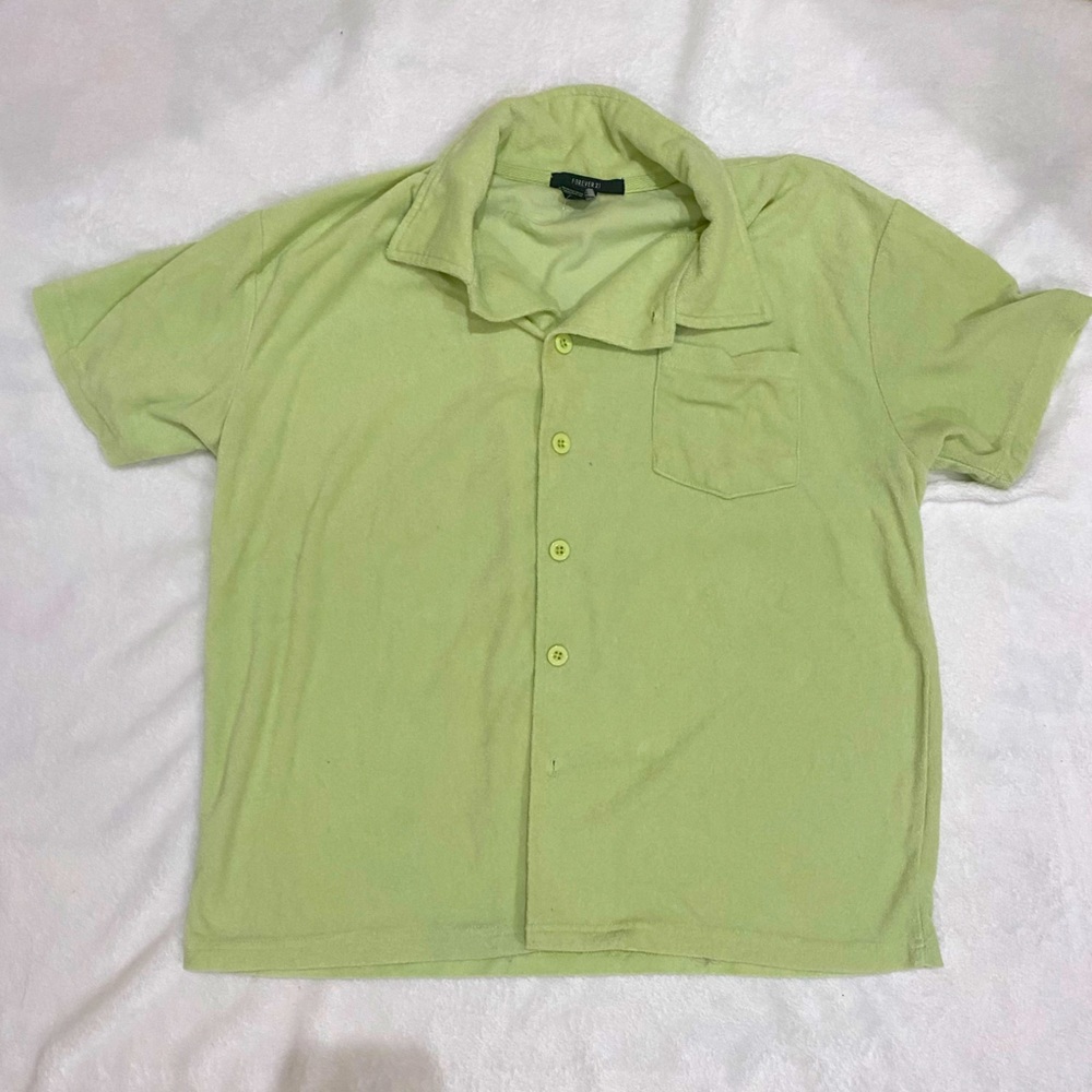 Soft Green Button Up